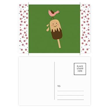 Imagem de Cartão postal com estampa de pássaro sorriso, chocolate, sorvete, Natal, flor de Natal, celebração, cartão postal de bênção