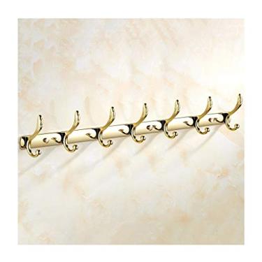 Imagem de KIZQYN Ganchos de casaco de aço inoxidável montado na parede gancho de liga gancho de liga estilo europeu gancho de casaco montado na parede (dourado) cabide de casaco montado na parede (tamanho: B)
