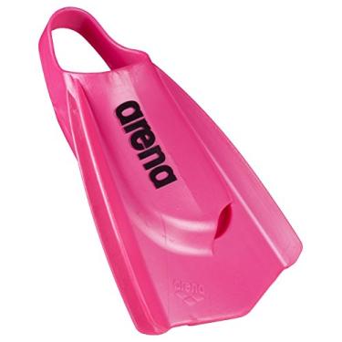 Imagem de Arena Barbatanas unissex para treinamento de natação Powerfin Pro para homens e mulheres nadadeiras de silicone com lâmina curta esquerda/direita, design personalizado, rosa, 12,5-13,5