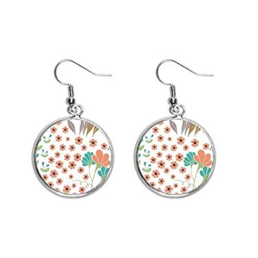 Imagem de Brinco feminino com pingente de orelha verde e laranja