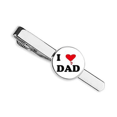 Imagem de Gravata com clipe I Love Papa Love Happiness para presente de homem de negócios