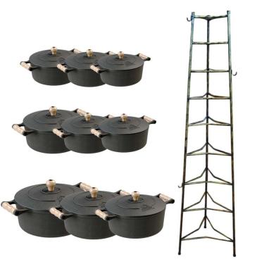 Imagem de Jogo Caçarolas tampa de ferro 16 a 32cm mais Paneleiro