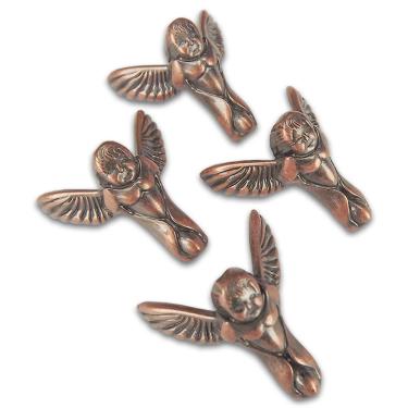 Imagem de Kit com 4 Pezinhos Anjo em Metal Cobre Velho 3,3x3,3cm - Ferragens Ferragens
