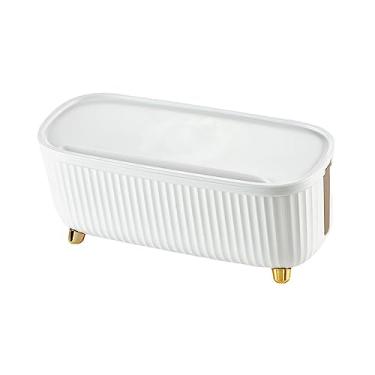 Imagem de Caixa organizadora de cabo de armazemento de cabo elétrico Ocultar caixa de cabo de alimentação autônoma Caixa organizadora de cabo para tomadas de, BRANCO