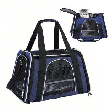 Imagem de Bolsa Transporte Gato Cachorro Cao Pet Animal de Estimaçao Faixa Refletiva Passeio Viagem Onibus Aviao Carro