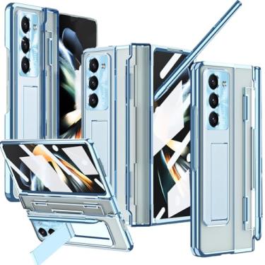 Imagem de NINKI Capa para Samsung Galaxy Z Fold 6 com suporte para caneta S e caneta S, protetor de tela integrado Galaxy Fold6 capa de dobradiça para celular Samsung Z Fold 6 com suporte - azul