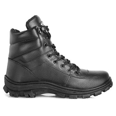 Imagem de Bota Coturno Adventure Couro Masculino Motoqueiro Motociclista Sola Borracha Estiloso CMR Shoes Cor:Preto;Tamanho:36