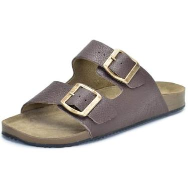 Imagem de Pierrô, Sandália birken Pierrô anatômica couro legítimo cor café Tamanho:38;Gênero:Feminino;Cor:Marrom