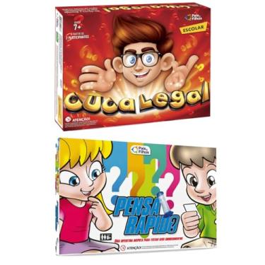 Imagem de Jogos de Tabuleiro Perguntas e Resposta Escolar Cuca Legal + Pensa Rápido - Pais e Filhos