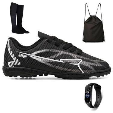 Imagem de Kit Chuteira Infantil Futebol Campo Society Meninos + Mochila + Meião + Relogio