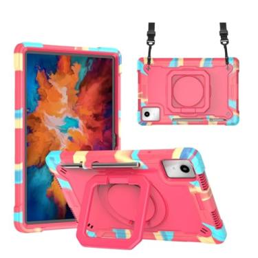 Imagem de Capa protetora resistente à prova de choque para tablet à prova de choque com suporte para Lenovo Tab M11 11 polegadas Xiaoxin Pad 2024 TB331FC TB330FU (Rosered, M11 27.9 cm)