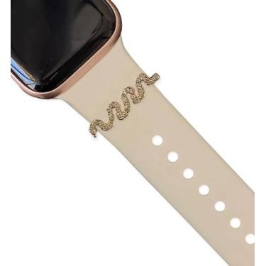 Imagem de Charm Anel Strass Aço Compatível com Pulseiras Apple Watch - Baú do Vi