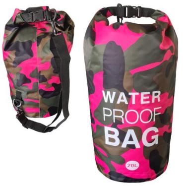 Imagem de Bolsa Saco A Prova Dágua  Estanque Impermeável 20L Rosa - WATER PROOF 