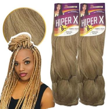 Imagem de Kit 2 Cabelo Jumbo Tranças Hiper X Jumbão Box Braid - Brunette, M27/61