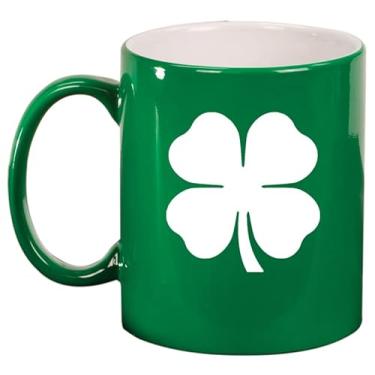 Imagem de Caneca de café de cerâmica trevo trevo de 4 folhas presente para ela, irmã, esposa, amiga, colega de trabalho, chefe, mãe, namorada, marido, dia de São Patrício, aniversário, inauguração de casa,