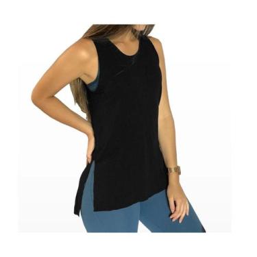 Imagem de Blusa Feminina Regata Tapa Bumbum Vest Legging Básica Mullet Academia 