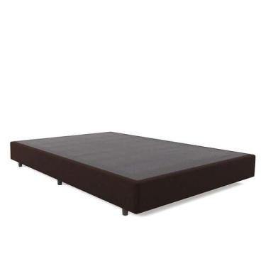 Imagem de Base para Cama Box Casal Torvi Suede (35x138x188) Marrom - Mobly