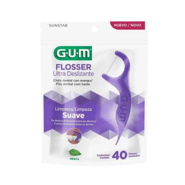 Imagem de Fio Dental Flosser Ultra Deslizante Gum Sabor Menta Com 40 Unidades Su