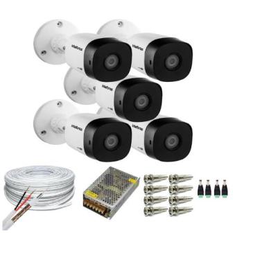 Imagem de Kit 5 Câmeras Segurança VHC 1120B Hd 720 bullet Intelbras + cabos cone