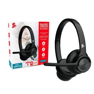 Imagem de Fone Ouvido Headset c/ Microfone Bluetooth Preto 5+ HS-203