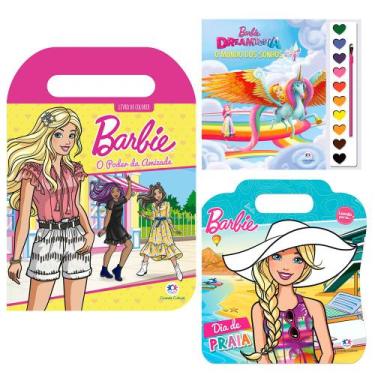 Imagem de Kit Livros Coleção Barbie - Pintar/Colorir Com Pincel E Aquarela - Cir