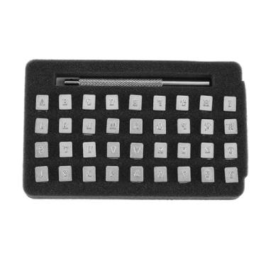 Imagem de Conjunto de carimbo de couro com letras e números de aço de 36 unidades, punho confortável, alfabeto e números completos, ferramenta de perfuração para artesanato em couro DIY, 6 (3 mm)