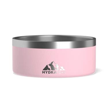 Imagem de Hydrapeak Tigela para cães; aço inoxidável antiderrapante; prato de água e comida; cães grandes e pequenos; 946 ml, 1,814 g; vários tamanhos; 4 xícaras | Rosa