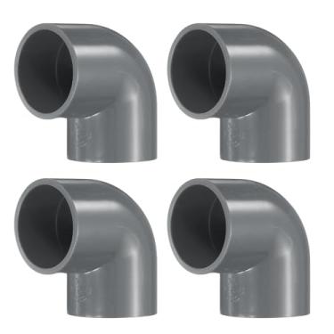 Imagem de HARFINGTON 4 peças de encaixes de tubulação de cotovelo de 90 graus 2,5 cm 2 vias PVC grau móveis canto conector ângulo cotovelo saída lateral para esgoto encanamento tubo de drenagem suprimentos de