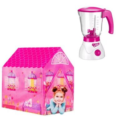 Imagem de Kit Liquidificador Infantil Brinquedo Com Barraca Princesa - DM Toys
