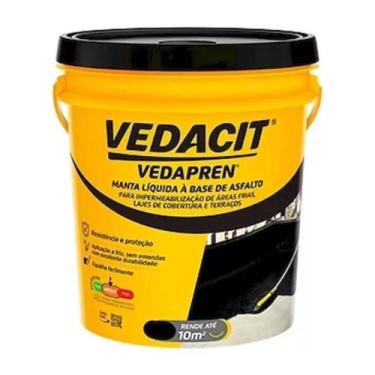 Imagem de Vedapren manta liquida preto base asfalto 3.6 litros - vedacit