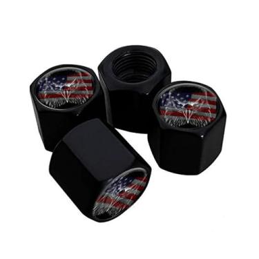 Imagem de Tampas de haste de válvula de pneu de metal, pacote com 4, tampas de haste de roda de carro, tampas de válvula de ar universais de alumínio para carros, caminhões, SUVs, bicicletas, motocicletas,