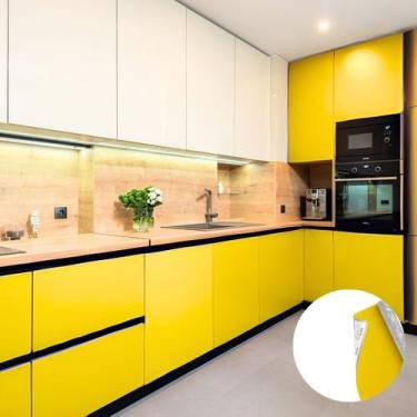 Imagem de Plástico Adesivo Contact Leotack Amarelo com 10 metros - Leonora