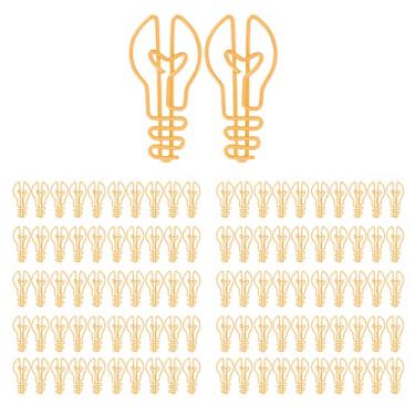 Imagem de Clips de papel con forma de bombilla, clips de luz, clip de metal con forma especial con marcadores de página de caja de almacenamiento para suministros de oficina escolar (Yellow)