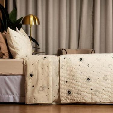 Imagem de Cobre Leito Colcha Queen Dupla face150f Algodão Essencial - Nathalia E