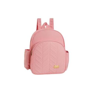 Imagem de Mochila Materndidade Grande Clean Saída Bebê Unisex - Merver, ROSE