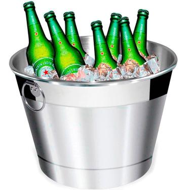 Imagem de Balde De Gelo E Cerveja - Alumínio Lixado - 6 L