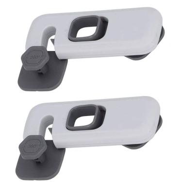 Imagem de Trava de Segurança Geladeira Gaveta Armario Kit 2 unidades Protege Bebe Criança Porta Fechadura Resistente Multiuso