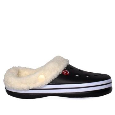 Imagem de Sandália Feminina Yvate Babuche Peluciada Preto, Preto, 35