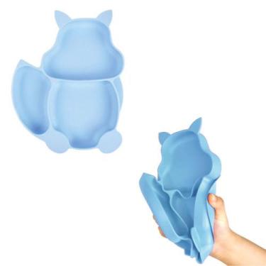Imagem de Pratinho Infantil Silicone Com Ventosa e 3 Divisórias Antiderrapante T