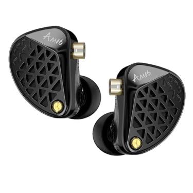Imagem de HIFIXAUDIO KZ AM16 in Ear Monitor, fones de ouvido HiFi com fio, fones de ouvido IEM para jogos, afinação balanceada ou melhorada com graves, com cabo removível embutido de 2 pinos para músicos