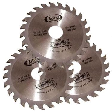 Imagem de 3 Disco Madeira Serra Circular Para Esmerilhadeira 24 Dentes - IDEA