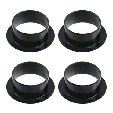 Imagem de Pastlla 4 peças de adaptador de calha de chuva redonda de alumínio, adaptador de calha de metal preto, saída de drenagem de calha de chuva para calhas de chuva de telhado (serve para tubos de drenagem