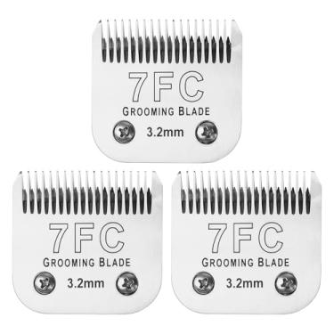 Imagem de MEMIRY 3 peças de lâminas removíveis tamanho 7FC, compatíveis com Andis, Oster A5, Wahl KM10 Series Clippers, comprimento de corte 3,2 mm, prata (7FC 3,2 mm, 3 peças)