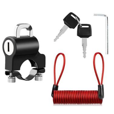 Imagem de Trava de capacete anti -roubo hidreto mount capacete bloqueio de segurança com 2 teclas para motocicletas elétricas scooter plástico compacto e portátil fácil de usar