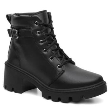 Imagem de Bota Coturno Feminino Salto Médio Ankle Boot Fivela Lareral-Feminino