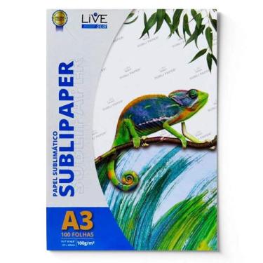 Imagem de Papel Sublimático LiveSub A3 29,7x42cm 100g - 100 Folhas