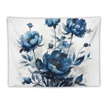 Imagem de Tapeçaria para pendurar na parede 76 x 101 cm decora tapeçarias para quarto tinta padrão flor tapeçaria de parede estética macia decoração de parede tapeçarias para sala de estar cobertor de parede