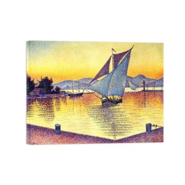 Imagem de Paul Signac Famosas Pinturas-Impressas em Tela-Porta ao pôr sol-Moderno Pôster Decoração Sala de Estar e Quarto 20x25cm8x10in Tela Embrulhada