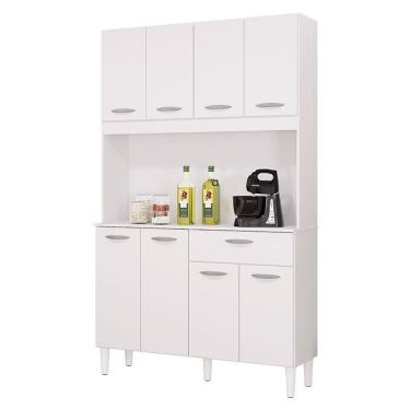 Imagem de Cozinha Kit Cassia 8 Portas Branco - Poquema