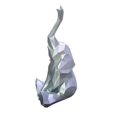 Imagem de Elefante Decorativo Poligonal 3d Elegante Moderno 18cm - Atual Conceit